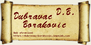Dubravac Boraković vizit kartica